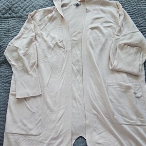 Light Pink Open Front Cardigan